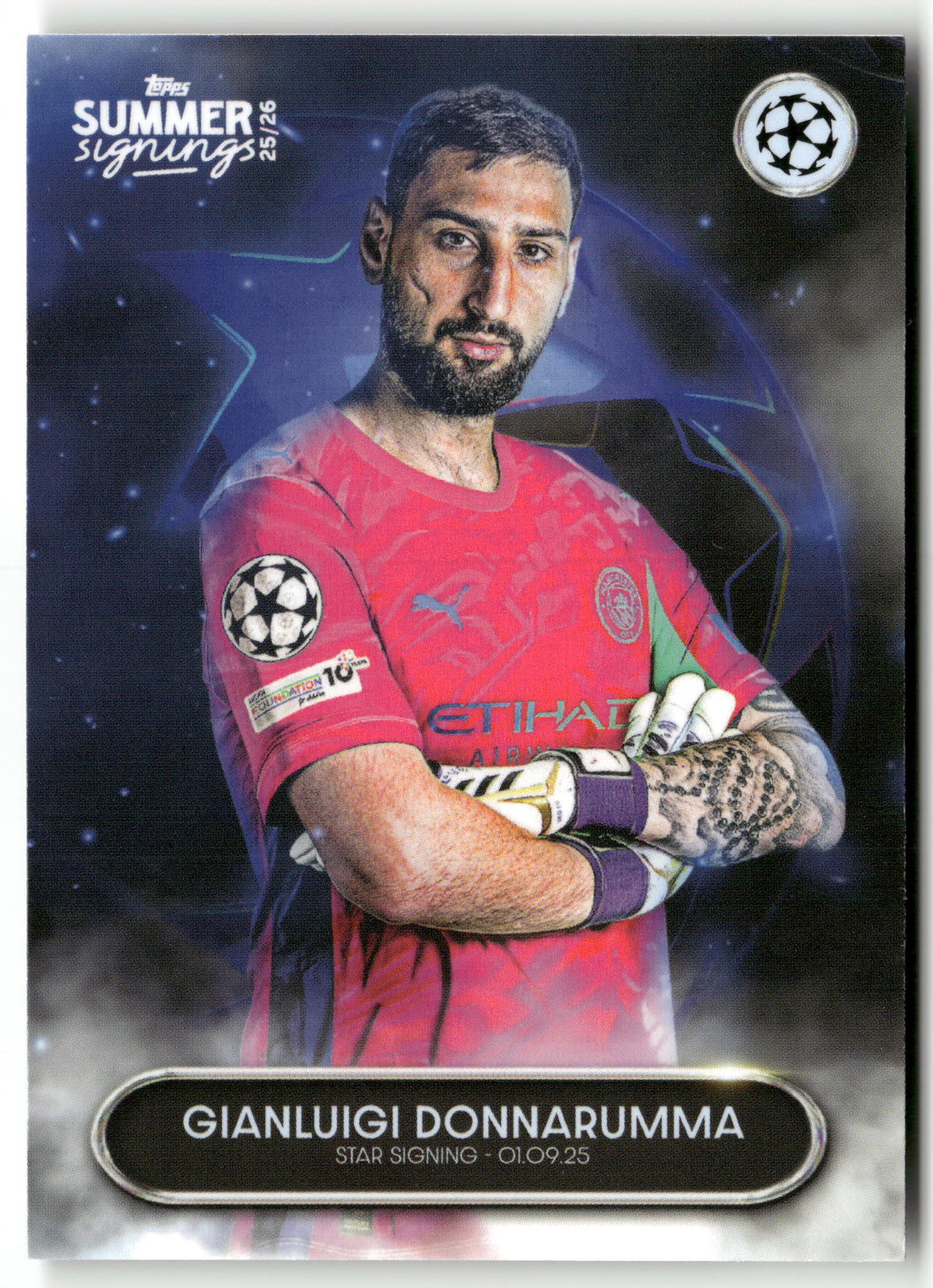 Fußball Gianluigi Donnarumma 2025-26 Topps Summer Signings UEFA Champions League Manchester City Trading Card Original