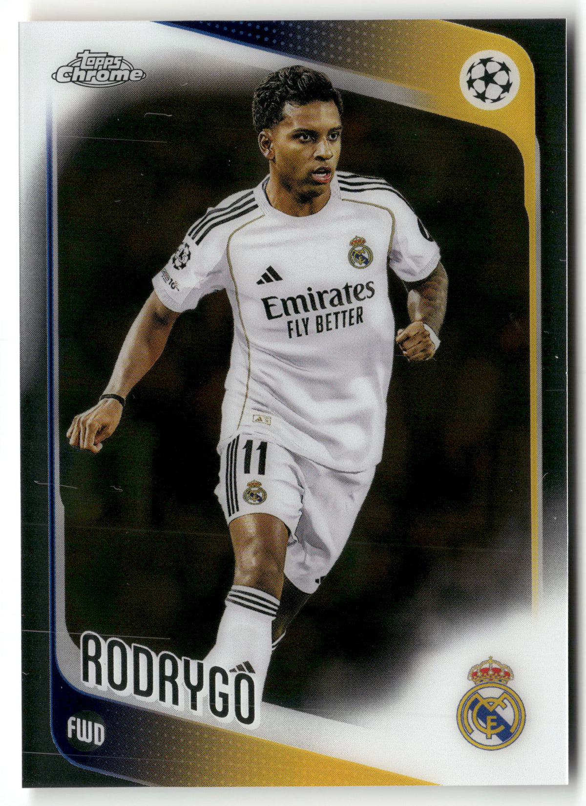 Fußball Rodrygo 2025-26 Topps Chrome UEFA Champions League #102 Real Madrid C.F. Trading Card Original