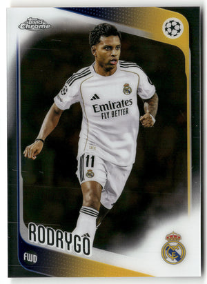Fußball Rodrygo 2025-26 Topps Chrome UEFA Champions League #102 Real Madrid C.F. Trading Card Original