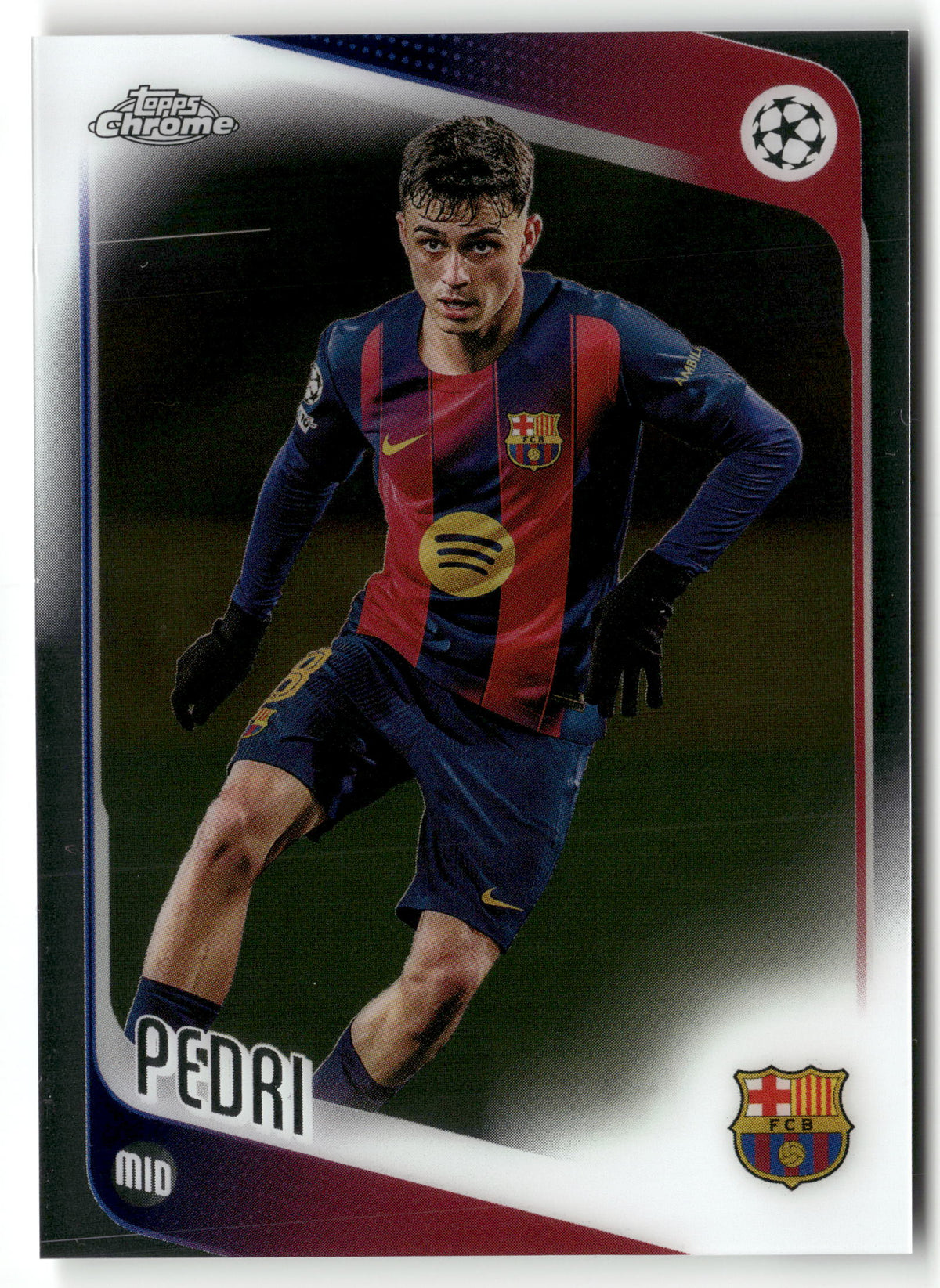 Fußball Pedri 2025-26 Topps Chrome UEFA Champions League #196 FC Barcelona Trading Card Original