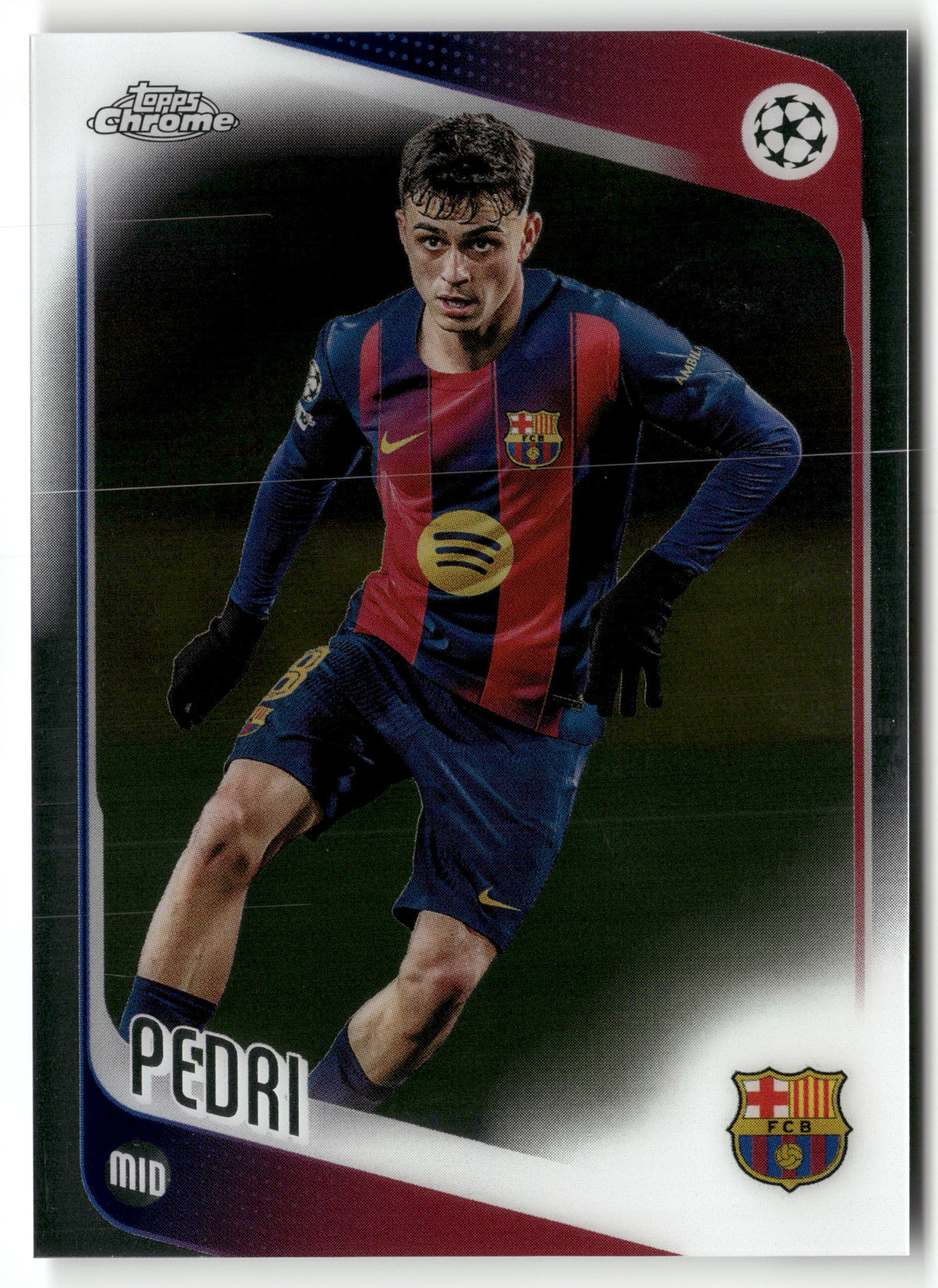 Fußball Pedri 2025-26 Topps Chrome UEFA Champions League #196 FC Barcelona Trading Card Original