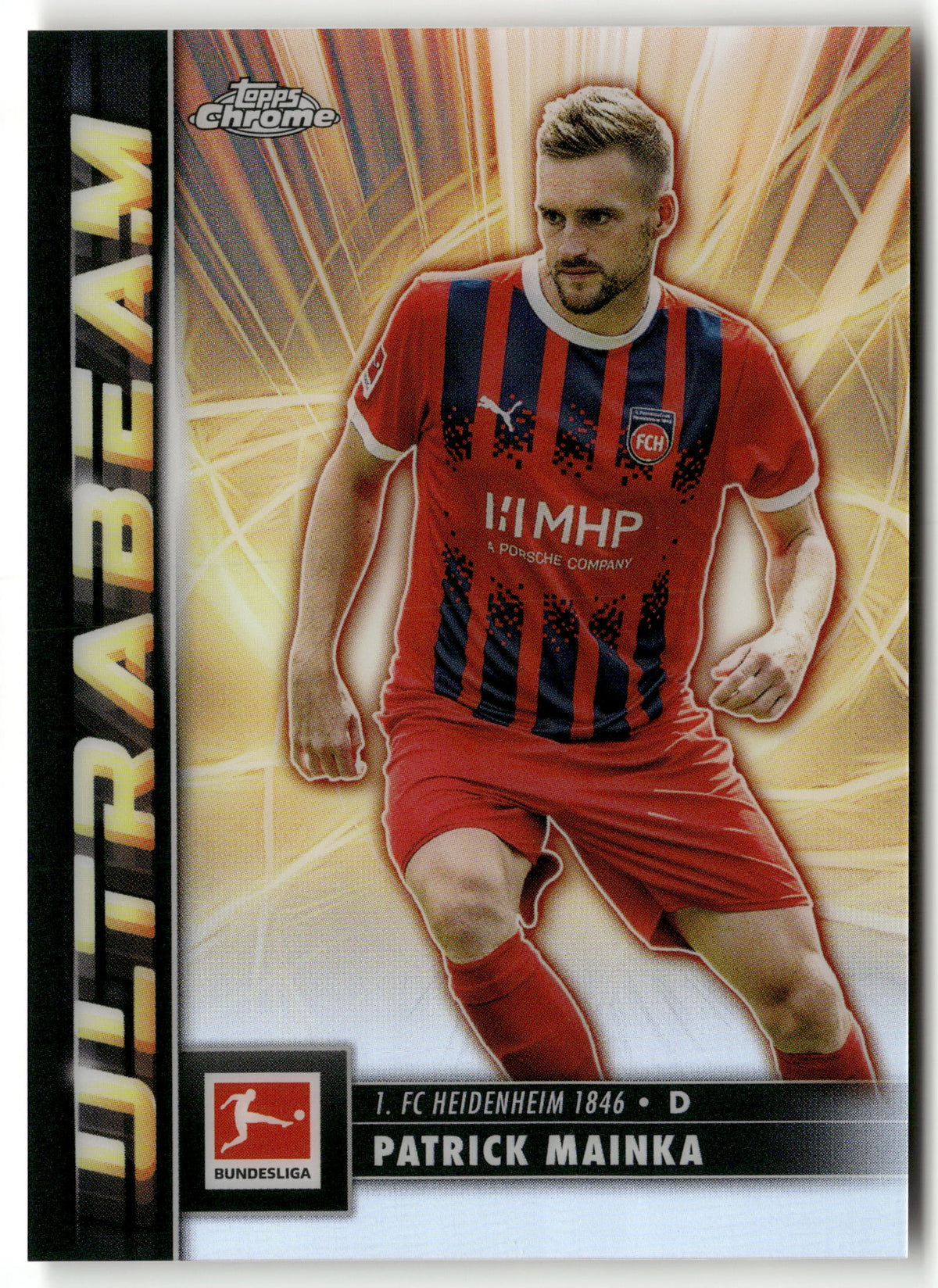 Fußball Patrick Mainka 2024-25 Topps Chrome Bundesliga #UB-15 Ultrabeam 1. FC Heidenheim 1846 Trading Card Original