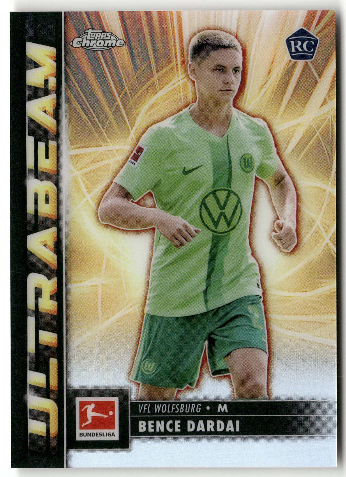 Fußball Bence Dardai 2024-25 Topps Chrome Bundesliga #UB-3 Ultrabeam VFL Wolfsburg Rookie Card RC Trading Card Original