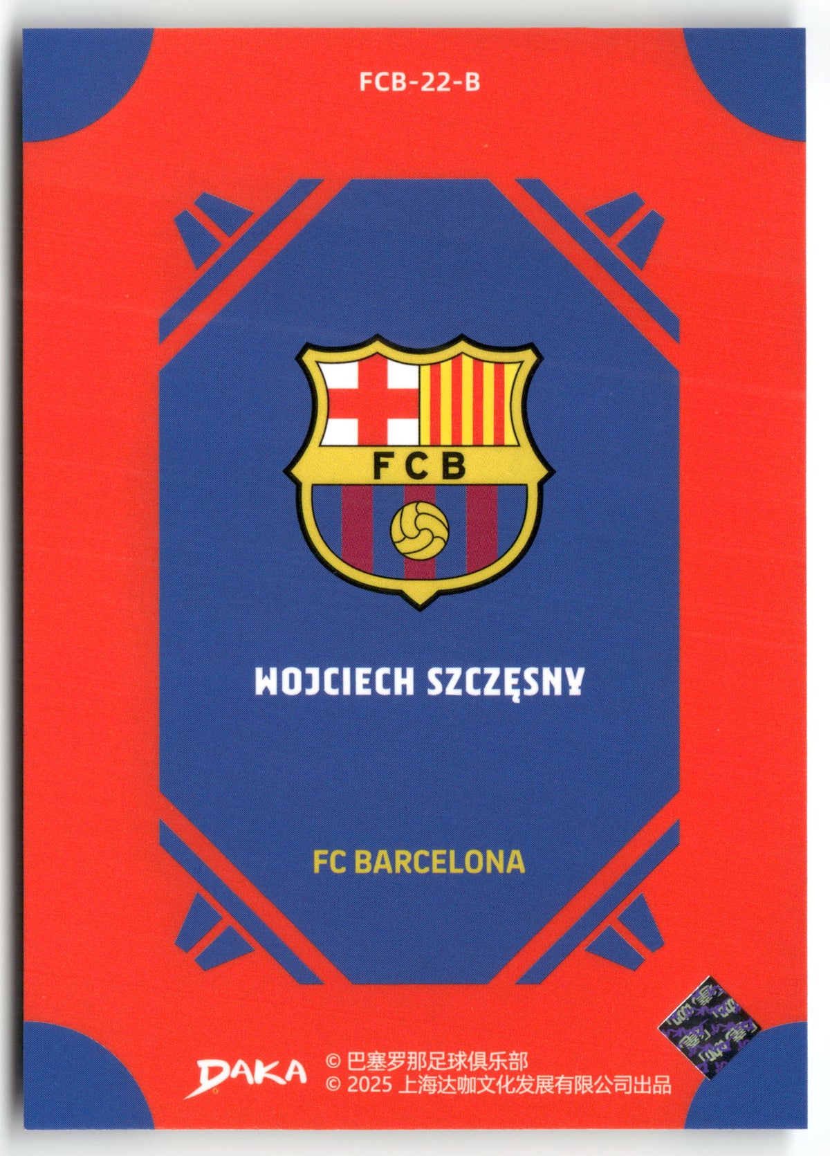 Fußball Wojciech Szczęsny DAKA FC Barcelona 2025 #FCB-22-B FC Barcelona Trading Card Original