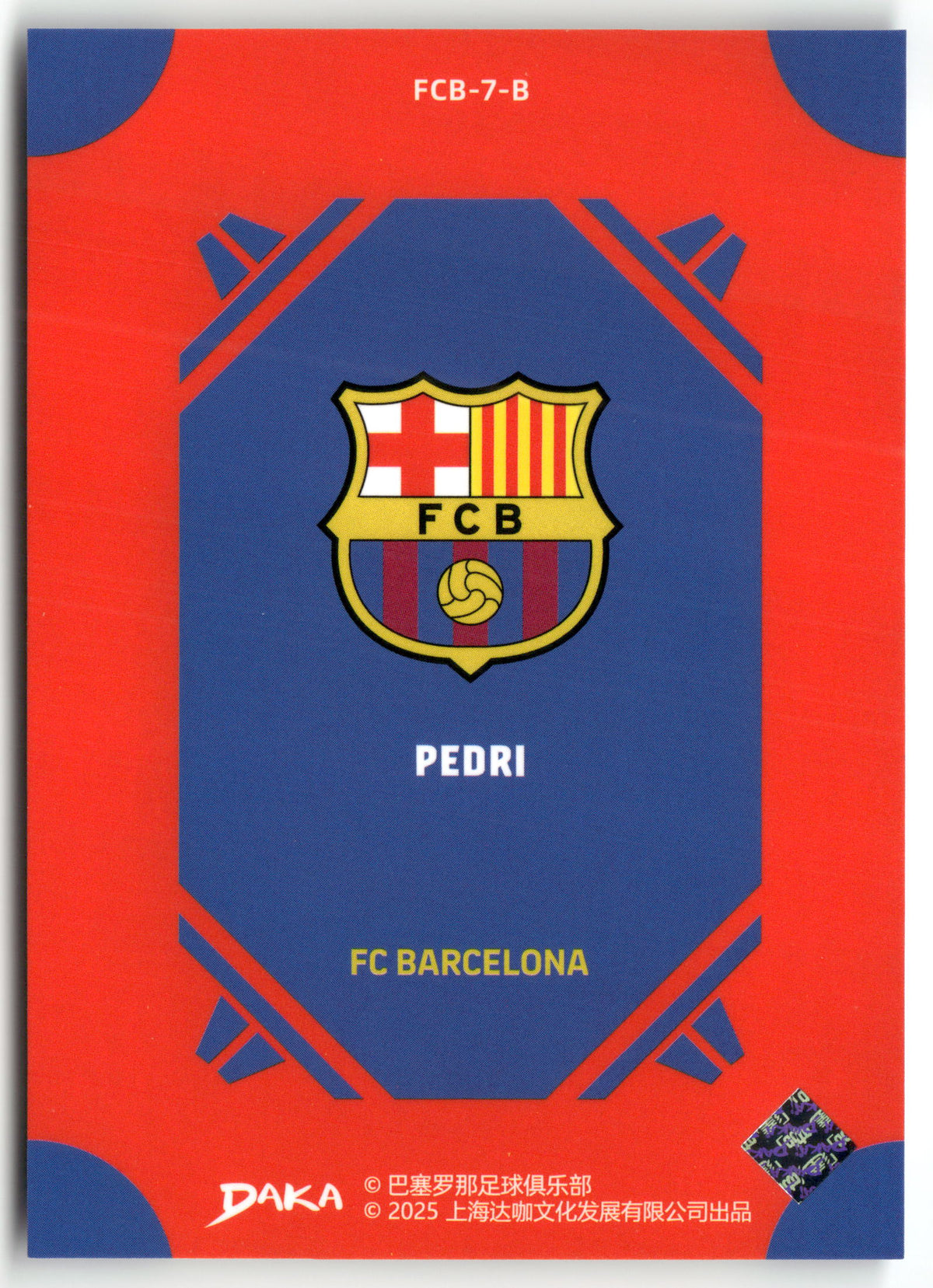Fußball Pedri 2025 Daka FC Barcelona #FCB-7-B FC Barcelona Trading Card Original