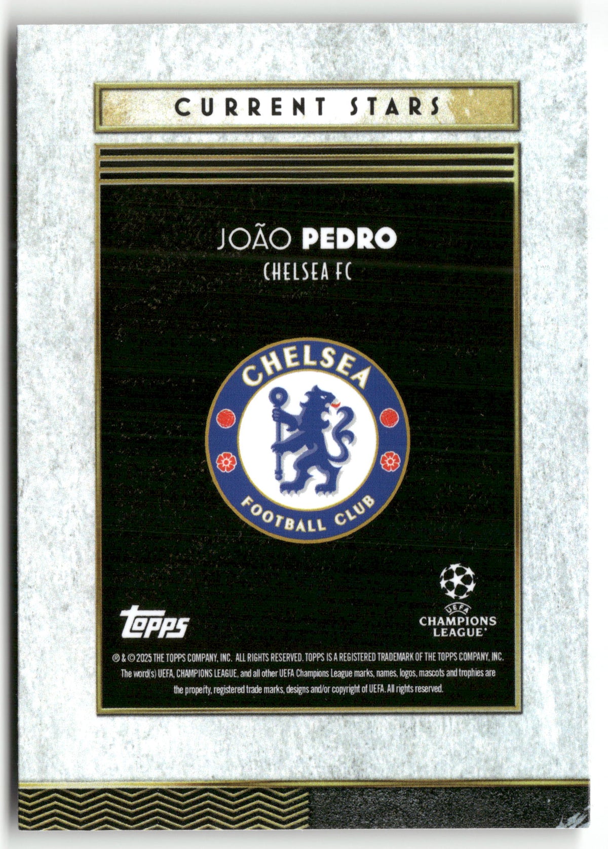Fußball João Pedro 2024-25 Topps Deco UEFA Champions League Current Stars Chelsea FC Trading Card Original