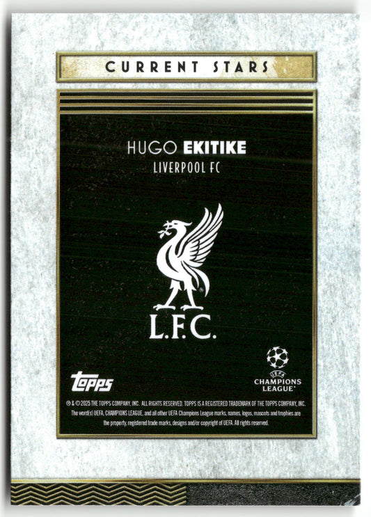 Fußball Hugo Ekitike 2024-25 Topps Deco UEFA Champions League Current Stars Liverpool FC Trading Card Original