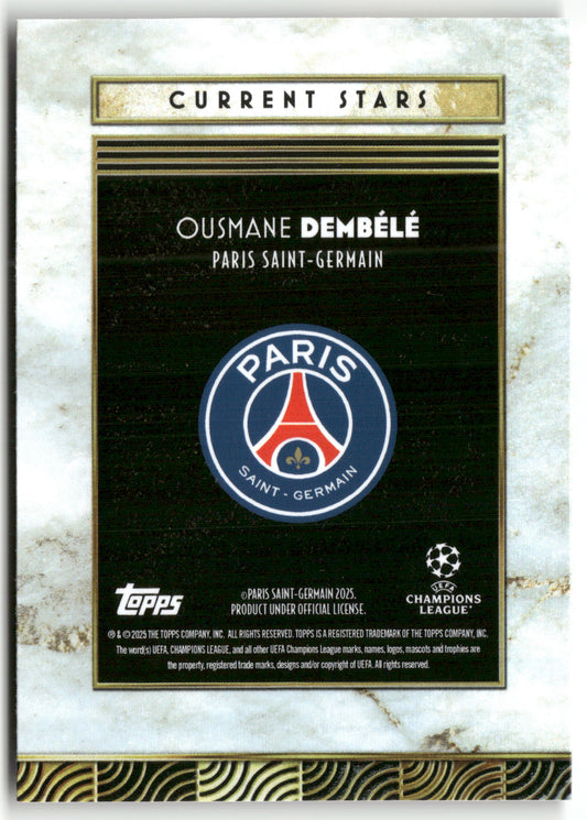 Fußball Ousmane Dembélé 2024-25 Topps Deco UEFA Champions League Current Stars Paris Saint-Germain Trading Card Original