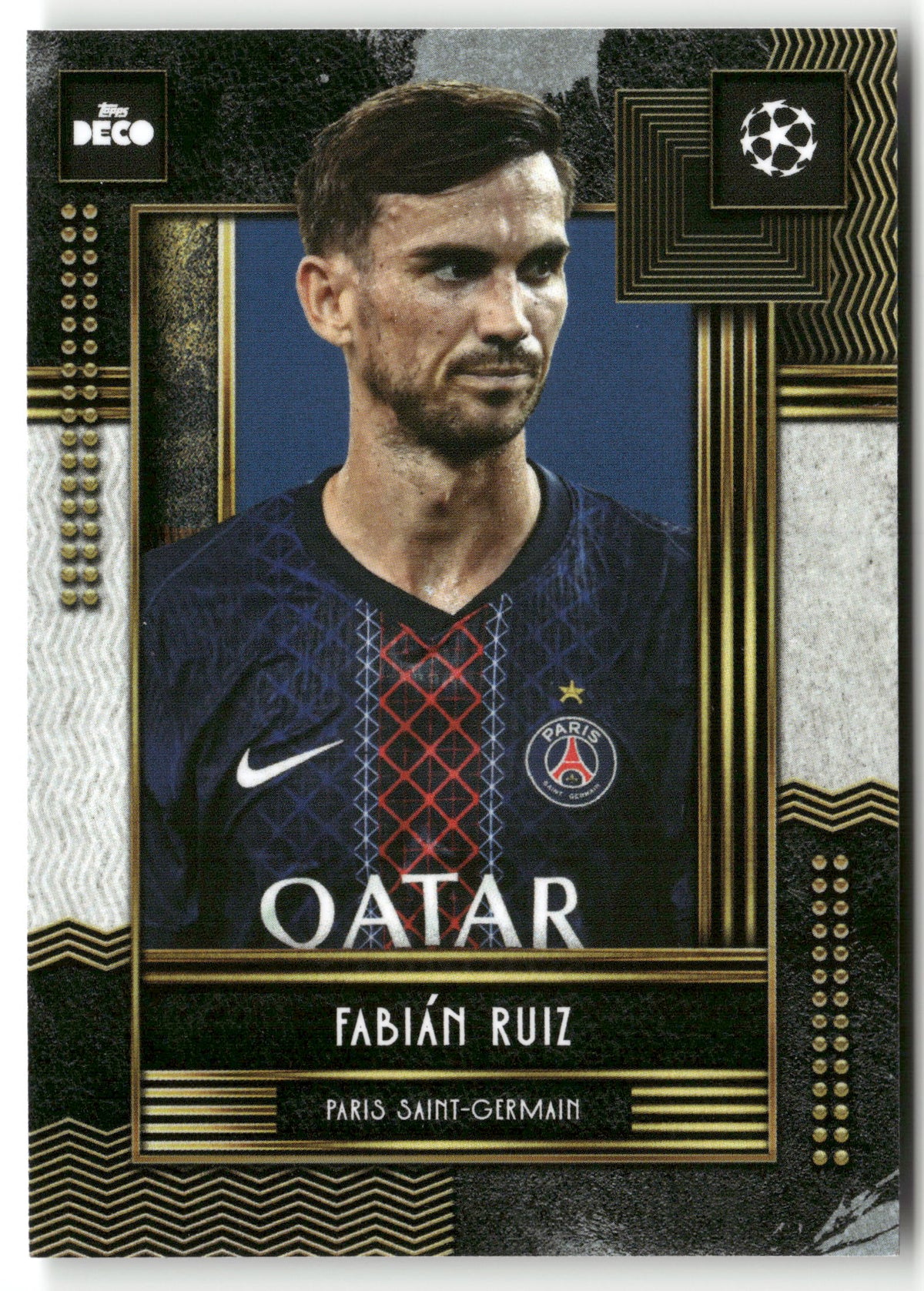 Fußball Fabián Ruiz 2024-25 Topps Deco UEFA Champions League Current Stars Paris Saint-Germain Trading Card Original
