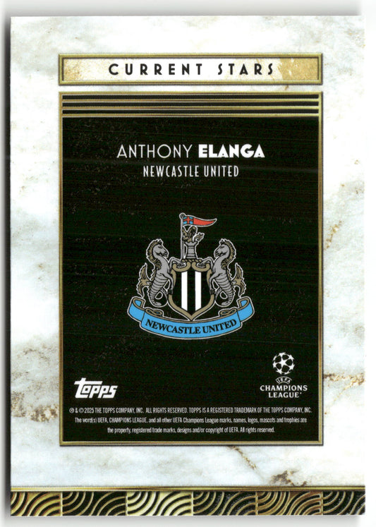 Fußball Anthony Elanga 2024-25 Topps Deco UEFA Champions League Current Stars Newcastle United Trading Card Original