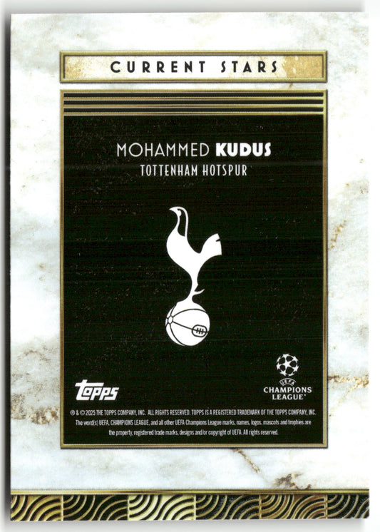 Fußball Mohammed Kudus Topps Deco UEFA Champions League 2024-25 Current Stars Tottenham Hotspur Trading Card Original