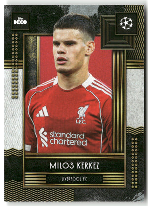 Fußball Milos Kerkez Topps Deco UEFA Champions League 2024-25 Current Stars Liverpool FC Trading Card Original