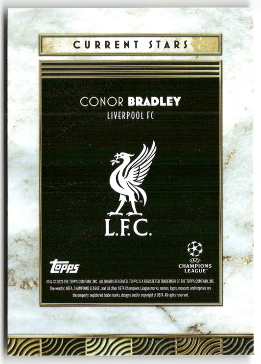 Fußball Conor Bradley 2024-25 Topps Deco UEFA Champions League Current Stars Liverpool FC Trading Card Original