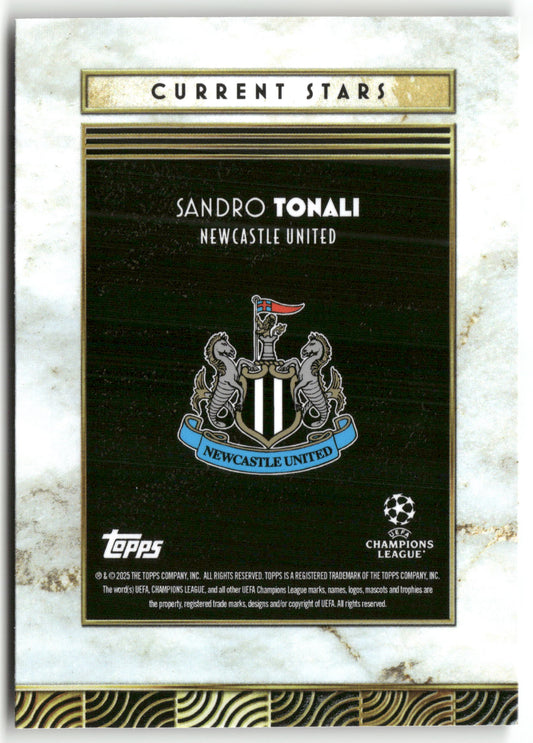 Fußball Sandro Tonali 2024-25 Topps Deco UEFA Champions League Current Stars Newcastle United Trading Card Original