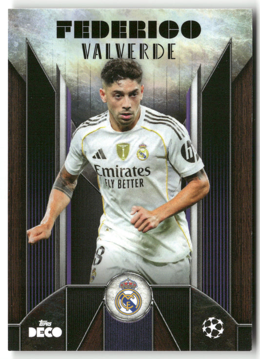 Fußball Federico Valverde 2024-25 Topps Deco UEFA Champions League Current Stars Real Madrid C.F. Trading Card Original