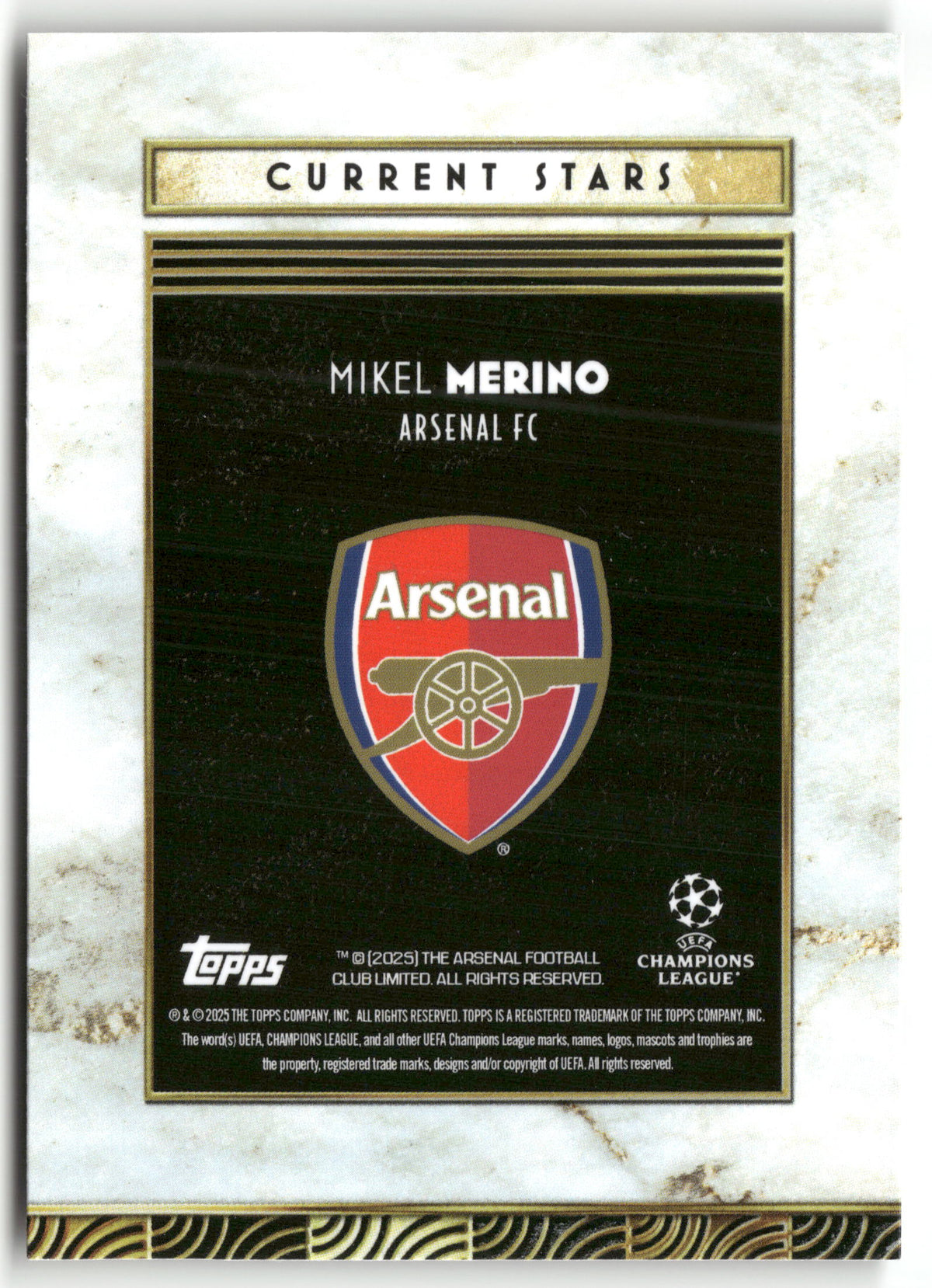 Fußball Mikel Merino 2024-25 Topps Deco UEFA Champions League Current Stars Arsenal FC Trading Card Original
