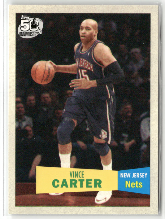 Basketball NBA Vince Carter 2007-08 Topps 50th Anniversary #28 New Jersey Nets Trading Card Original
