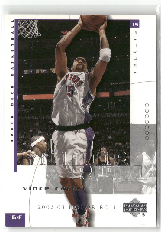 Basketball NBA Vince Carter 2002-03 Upper Deck Honor Roll #81 Toronto Raptors Trading Card Original