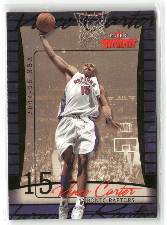 Basketball NBA Vince Carter 2004-05 Fleer Throwbacks #58 Toronto Raptors Trading Card Original