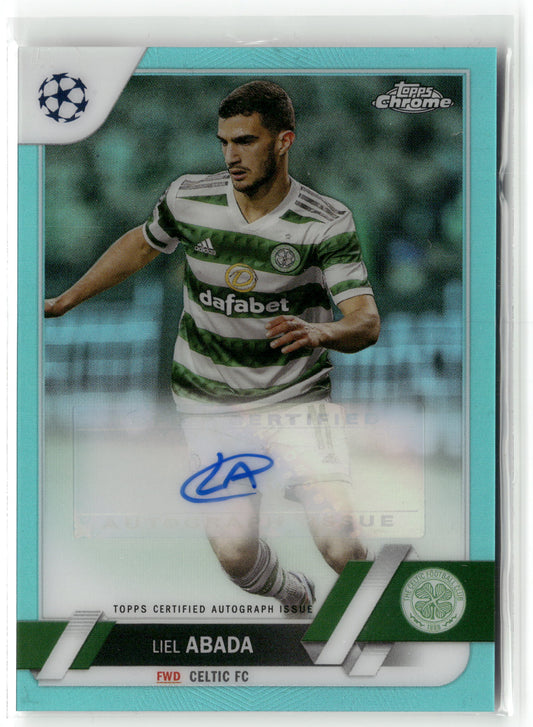 Fußball Liel Abada 2022-23 Topps Chrome UEFA Club Competitions #CA-LA True Aqua Auto #/199 Celtic FC Trading Card Original