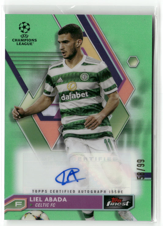 Fußball Liel Abada Topps Finest UCL & UEL 2022/23 2022-23 #A-LA True Green Auto /99 Celtic FC Trading Card Original