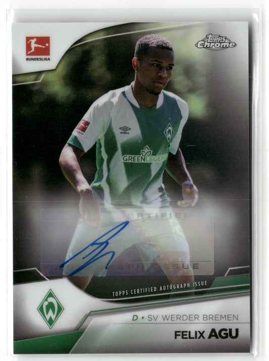 Fußball Felix Agu 2022-23 Topps Chrome Bundesliga #BCA-FAG Auto SV Werder Bremen Trading Card Original
