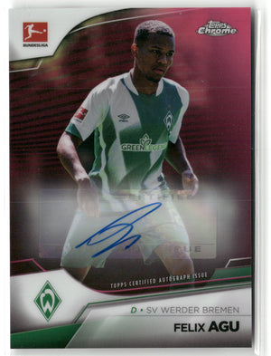 Fußball Felix Agu 2022/23 Topps Chrome Bundesliga #BCA-FAG Magenta Auto /150 SV Werder Bremen Trading Card Original