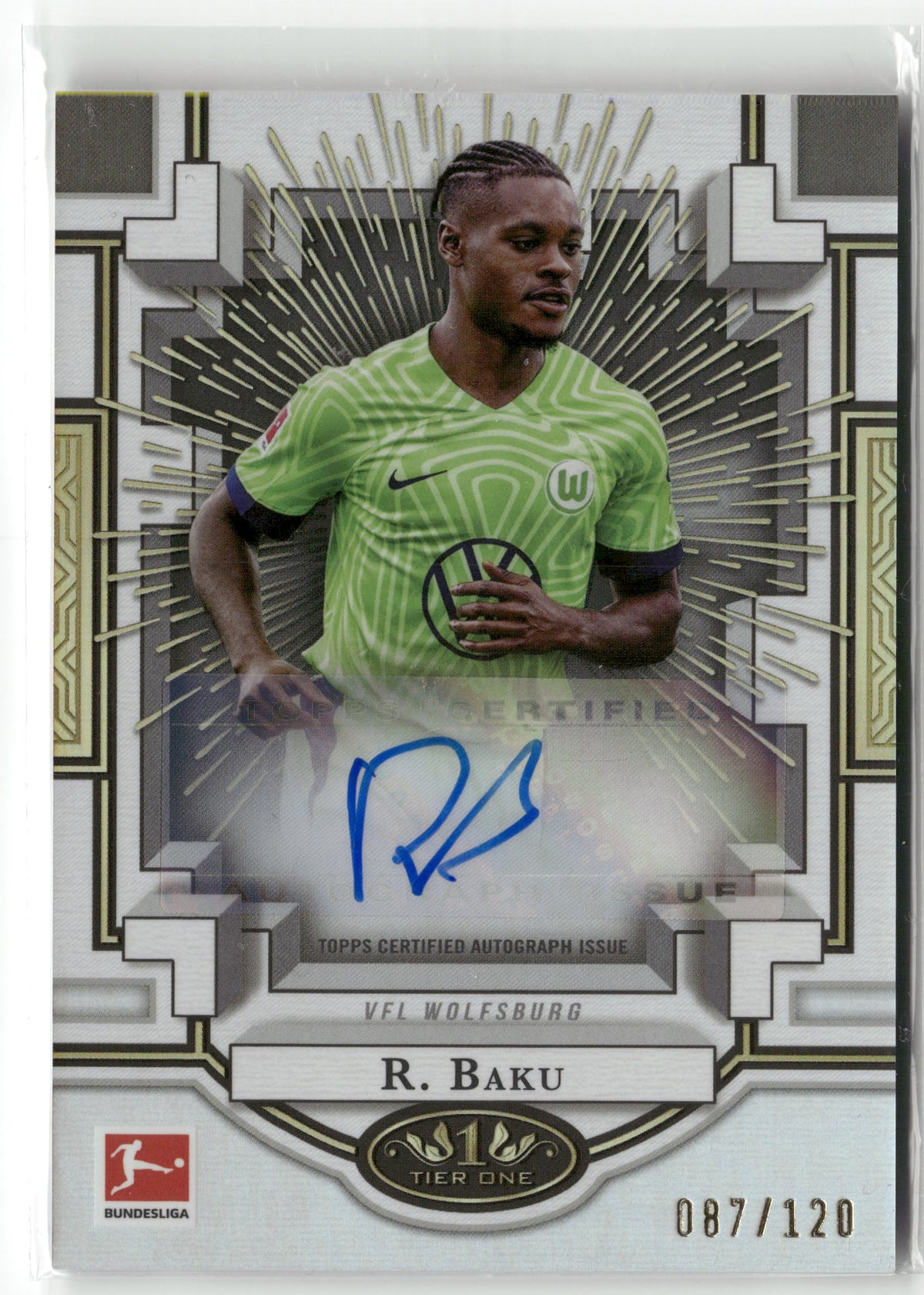 Fußball Ridle Baku 2022/23 Topps Tier One Bundesliga 2022-23 #XPA-RBA Auto /120 VFL Wolfsburg Trading Card Original