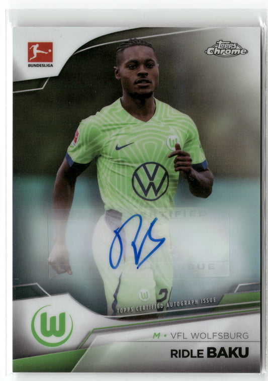 Fußball Ridle Baku 2022-23 Topps Chrome Bundesliga 2022/23 #BCA-RBA Base Auto VFL Wolfsburg Trading Card Original