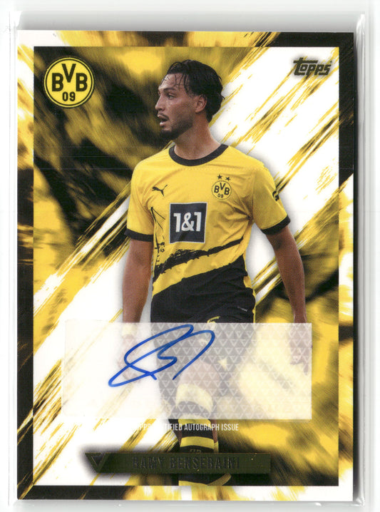 Fußball Ramy Bensebaini 2023/24 Topps Borussia Dortmund Vernissage 2023-24 #BCA-RB Base Auto Borussia Dortmund Trading Card Original