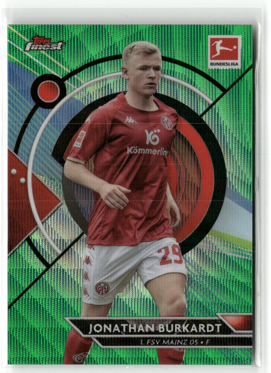 Fußball Jonathan Burkardt Topps Finest Bundesliga 2022-23 #106 Green Wave /99 1. FSV Mainz 05 Trading Card Original