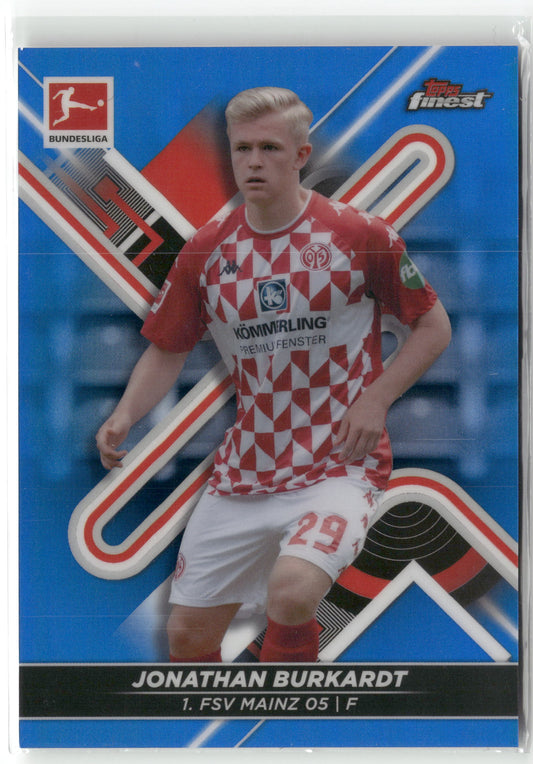 Fußball Jonathan Burkardt 2021-22 Topps Finest Bundesliga #114 True Blue /150 1. FSV Mainz 05 Trading Card Original