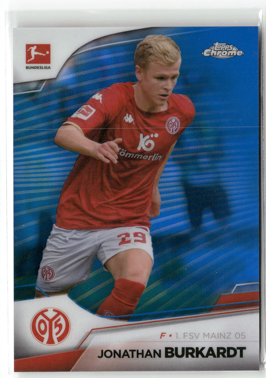 Fußball Jonathan Burkardt Topps Chrome Bundesliga 2022-23 #69 True Blue /180 1. FSV Mainz 05 Trading Card Original