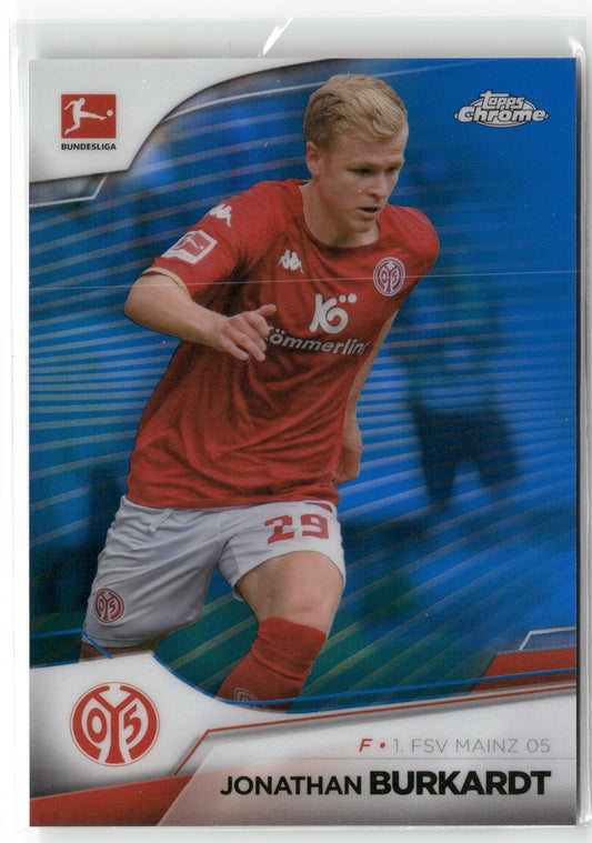 Fußball Jonathan Burkardt 2022-23 Topps Chrome Bundesliga #69 True Blue /180 1. FSV Mainz 05 Trading Card Original