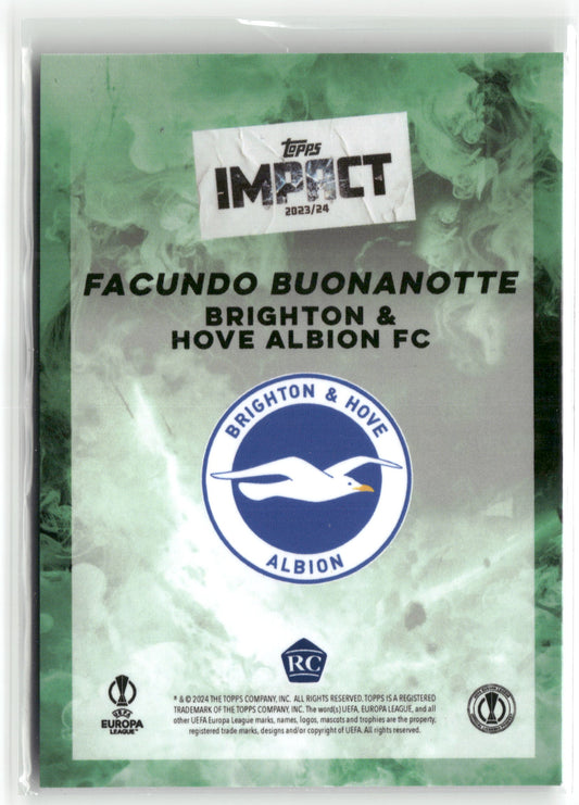 Fußball Facundo Buonanotte 2023/24 Topps Impact 2023-24 Green /99 Brighton & Hove Albion FC Rookie Card RC Trading Card Original