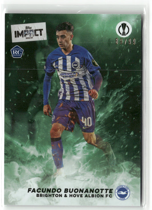 Fußball Facundo Buonanotte 2023/24 Topps Impact 2023-24 Green /99 Brighton & Hove Albion FC Rookie Card RC Trading Card Original
