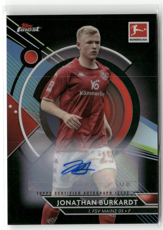 Fußball Jonathan Burkardt 2022-23 Topps Finest Bundesliga #106 True Black Auto /150 1. FSV Mainz 05 Trading Card Original