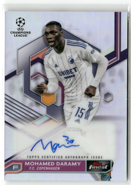 Fußball Mohamed Daramy 2022-23 Topps Finest UEFA Champions League & UEFA Europa League #A-MD Base Auto F.C. Copenhagen Trading Card Original