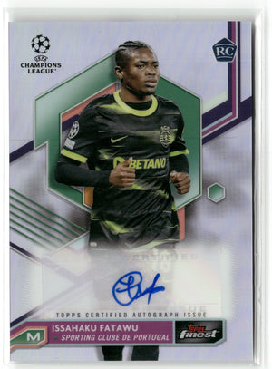 Fußball Issahaku Fatawu 2022-23 Topps Finest UCL & UEL #A-IF Base Rookie Auto Sporting Clube de Portugal Rookie Card RC Trading Card Original
