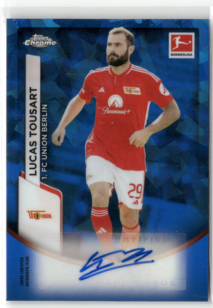 Fußball Lucas Tousart 2023/24 Topps Chrome Bundesliga 2023-24 #BCA-LT Blue Sapphire Auto 1. FC Union Berlin Trading Card Original