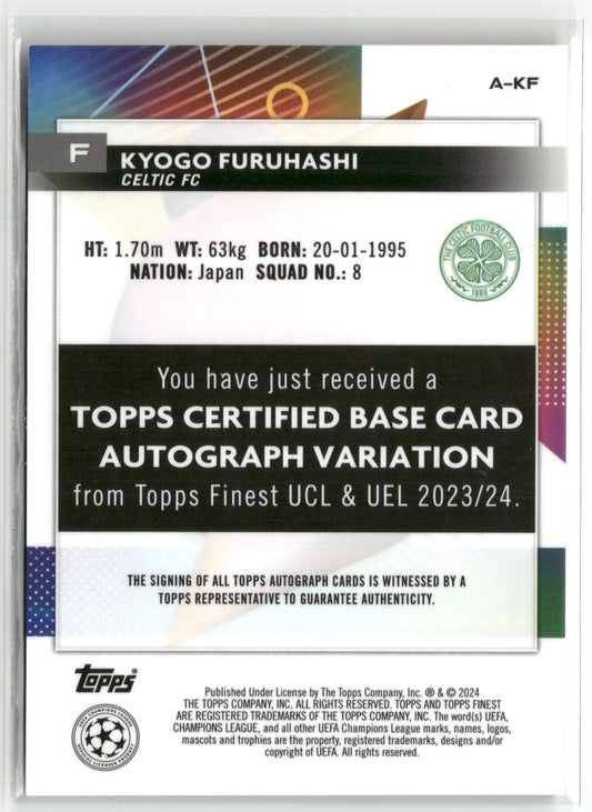 Fußball Kyogo Furuhashi Topps Finest UCL & UEL 2023/24 2023-24 #A-KF Auto Celtic FC Trading Card Original