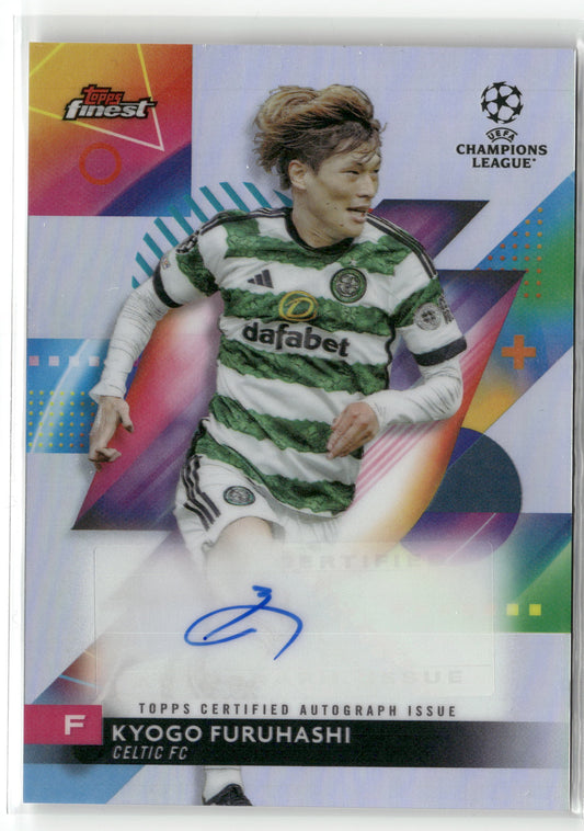 Fußball Kyogo Furuhashi Topps Finest UCL & UEL 2023/24 2023-24 #A-KF Auto Celtic FC Trading Card Original