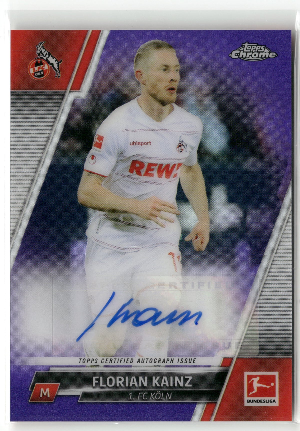 Fußball Florian Kainz 2021-22 Topps Chrome Bundesliga #BCA-FKA Purple Auto /199 1. FC Köln Trading Card Original