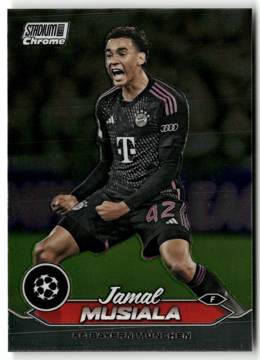 Fußball Jamal Musiala Topps Stadium Club Chrome UEFA Champions League 2024-25 #42 FC Bayern München Trading Card Original