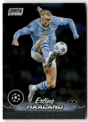 Fußball Erling Haaland 2024 Topps Stadium Club Chrome UEFA Champions League #70 Manchester City Trading Card Original