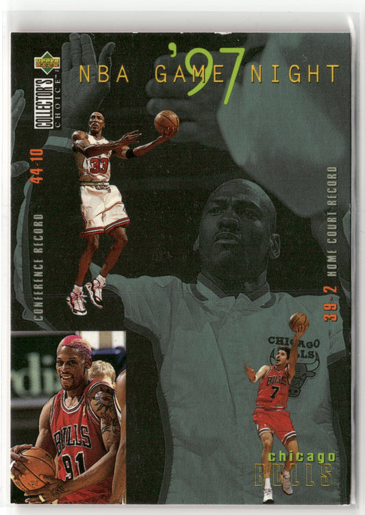 Basketball NBA Chicago Bulls Team Card 1996-97 Upper Deck Collector's Choice 1997 #159 Game Night Insert Chicago Bulls Trading Card Original
