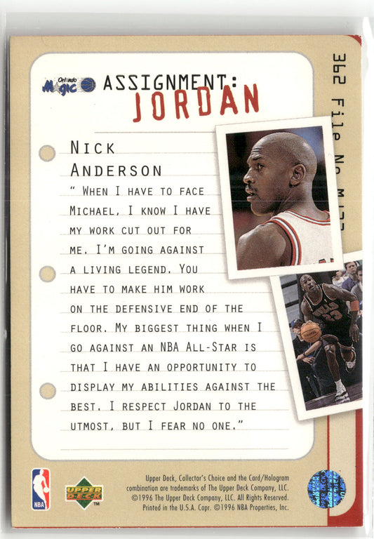 Basketball NBA Michael Jordan 1996-97 Upper Deck Collector's Choice #362 Assignment: Jordan Chicago Bulls Trading Card Original