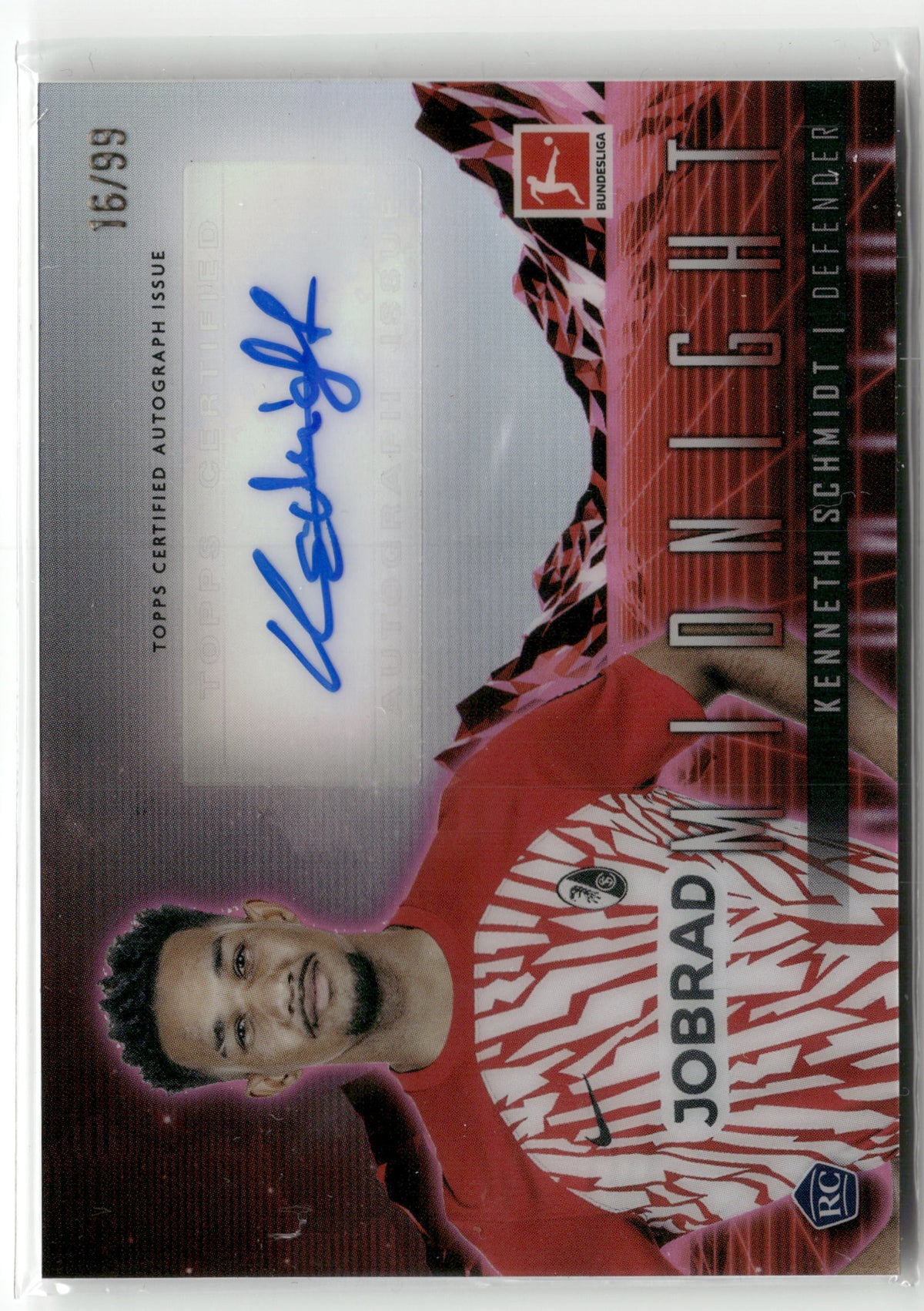 Fußball Kenneth Schmidt 2023/24 Topps Midnight Bundesliga 2023-24 #HS-KS Auto /99 Sport-Club Freiburg Rookie Card RC Trading Card Original