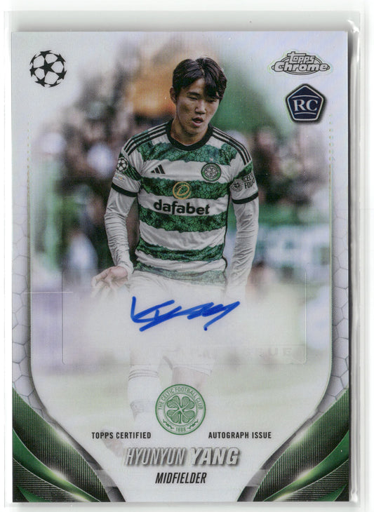 Fußball Hyunyun Yang 2023-24 Topps Chrome UEFA Club Competitions #CA-HY Rookie Auto Celtic FC Rookie Card RC Trading Card Original