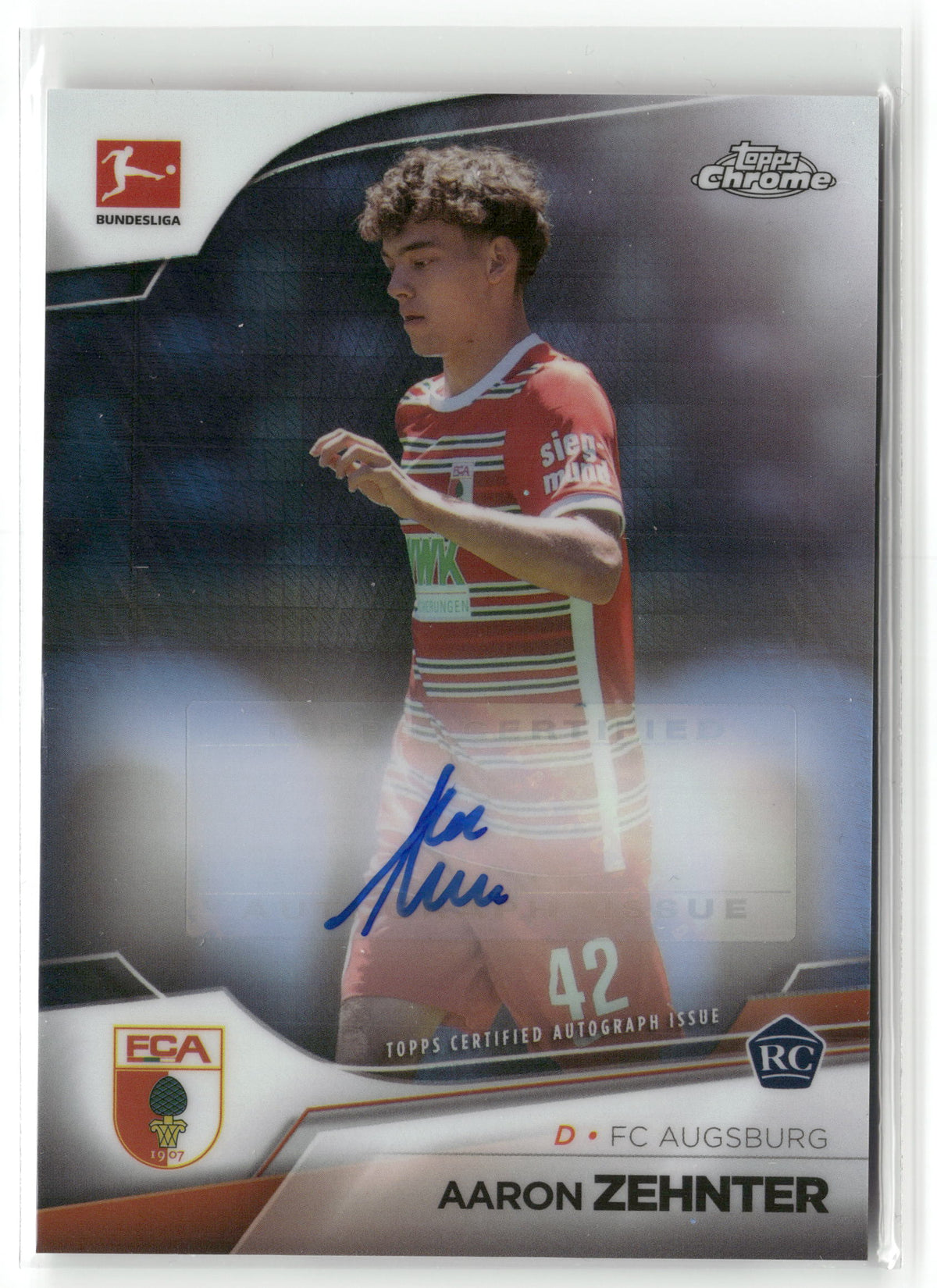 Fußball Aaron Zehnter 2022-23 Topps Chrome Bundesliga #BCA-AZ Rookie Auto FC Augsburg Rookie Card RC Trading Card Original